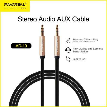 Câble Auxiliaire Audio Stéréo PAVAREAL AD-19 Noir 3,5mm 2m