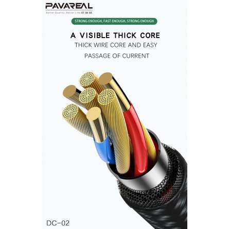 Cable Data 3 in 1 PAVAREAL 1.2 m DC-02 Charge Rapide 6A*