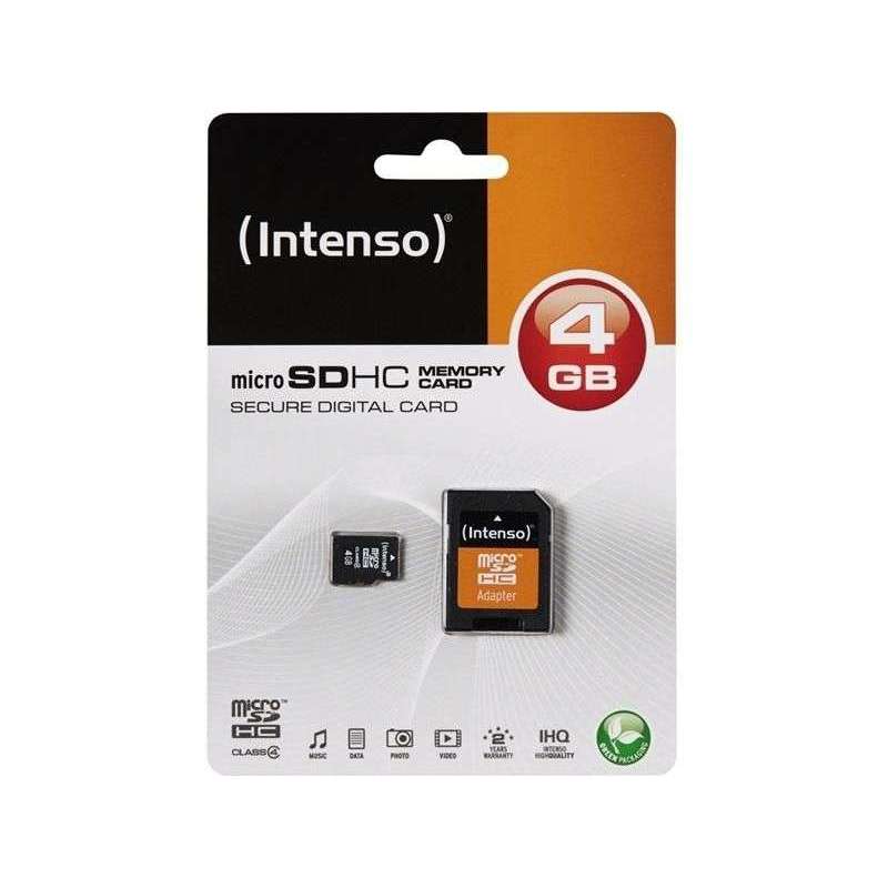 Carte MicroSDHC 4Go Intenso avec adaptateur CL4