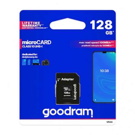 GoodRam MicroSD SD Card 128GB Class10 UHS 100MB/s + Adap