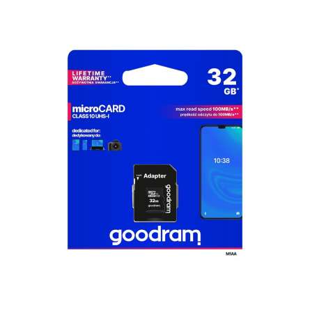 GoodRam MicroSD SD Card 32GB Class10 UHS 100MB/s + Adap