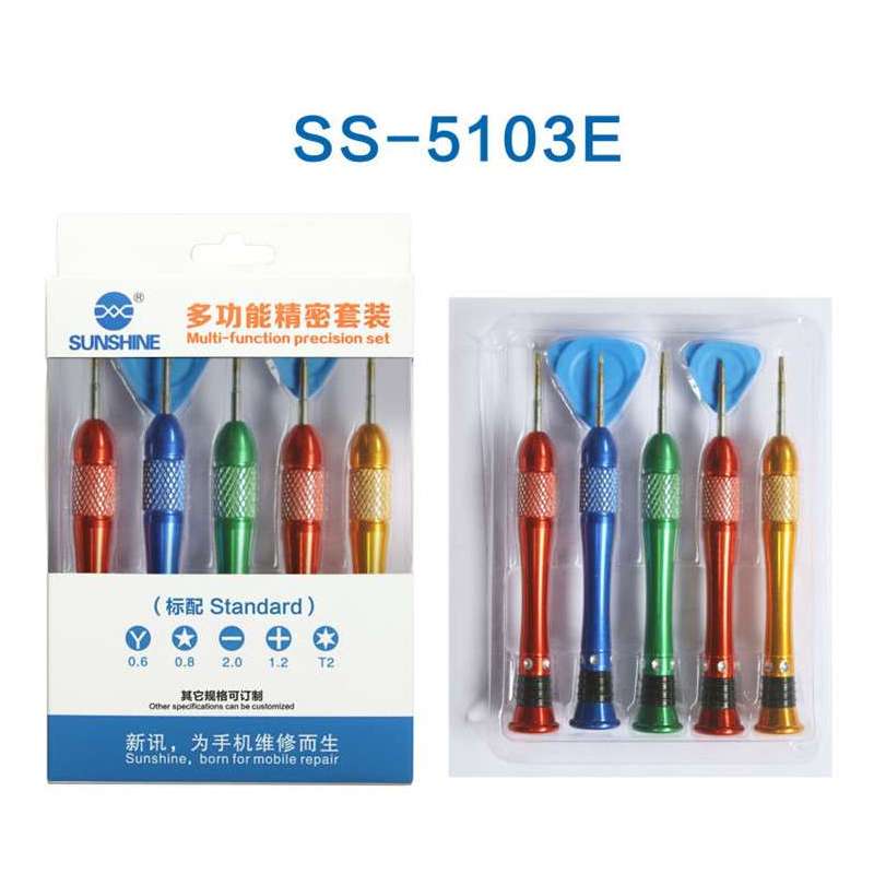 Kit De 5 Tournevis + Lames Plastique SUNSHINE SS-5103E